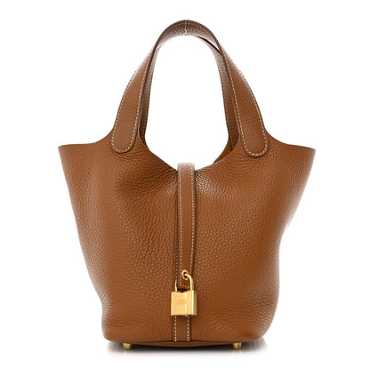 Hermes Taurillon Clemence Picotin Lock 18 PM Gold 1 of 10