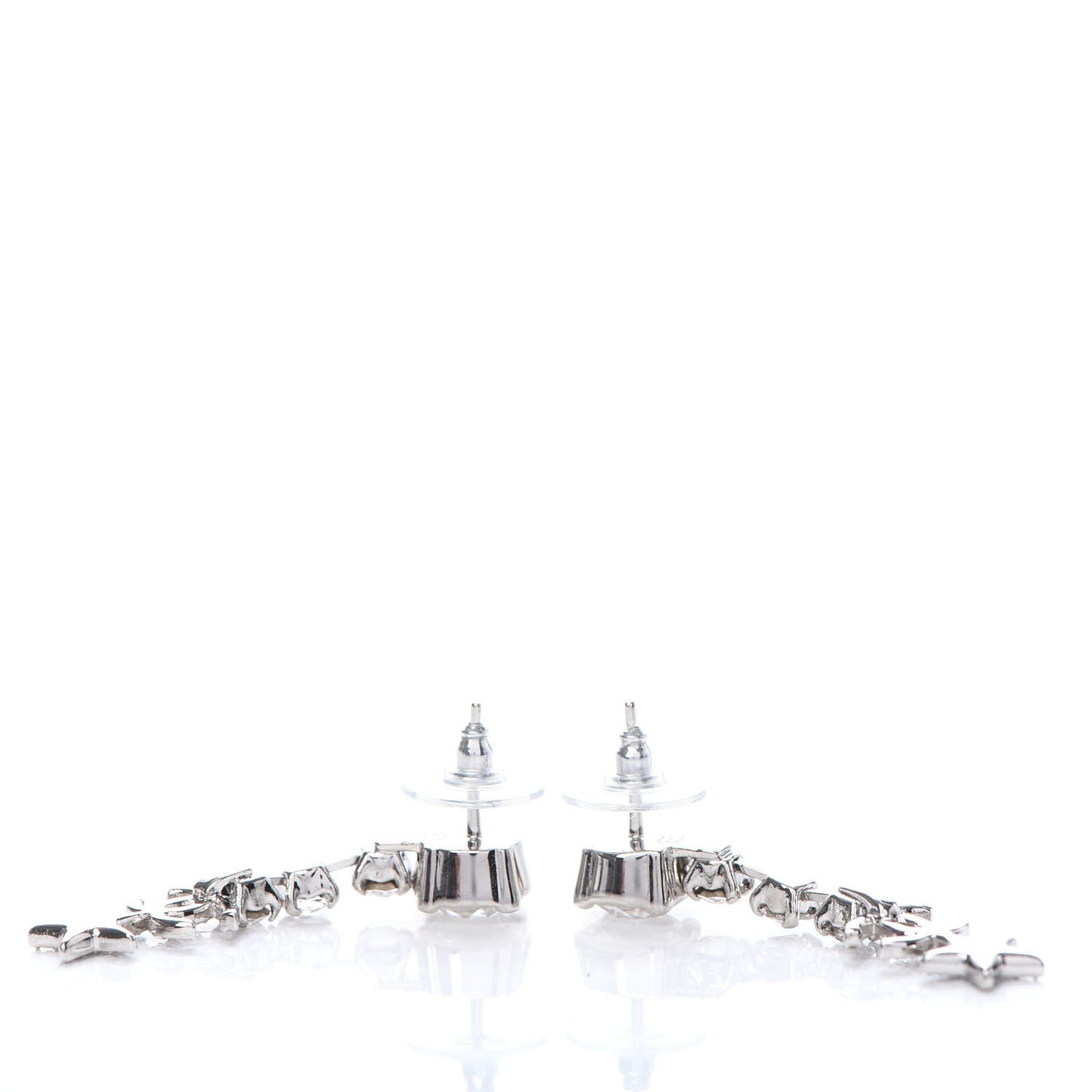Crystal Starfall Drop CC Earrings Silver