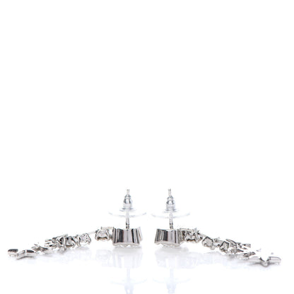 Chanel Crystal Starfall Drop CC Earrings Silver 3 of 5