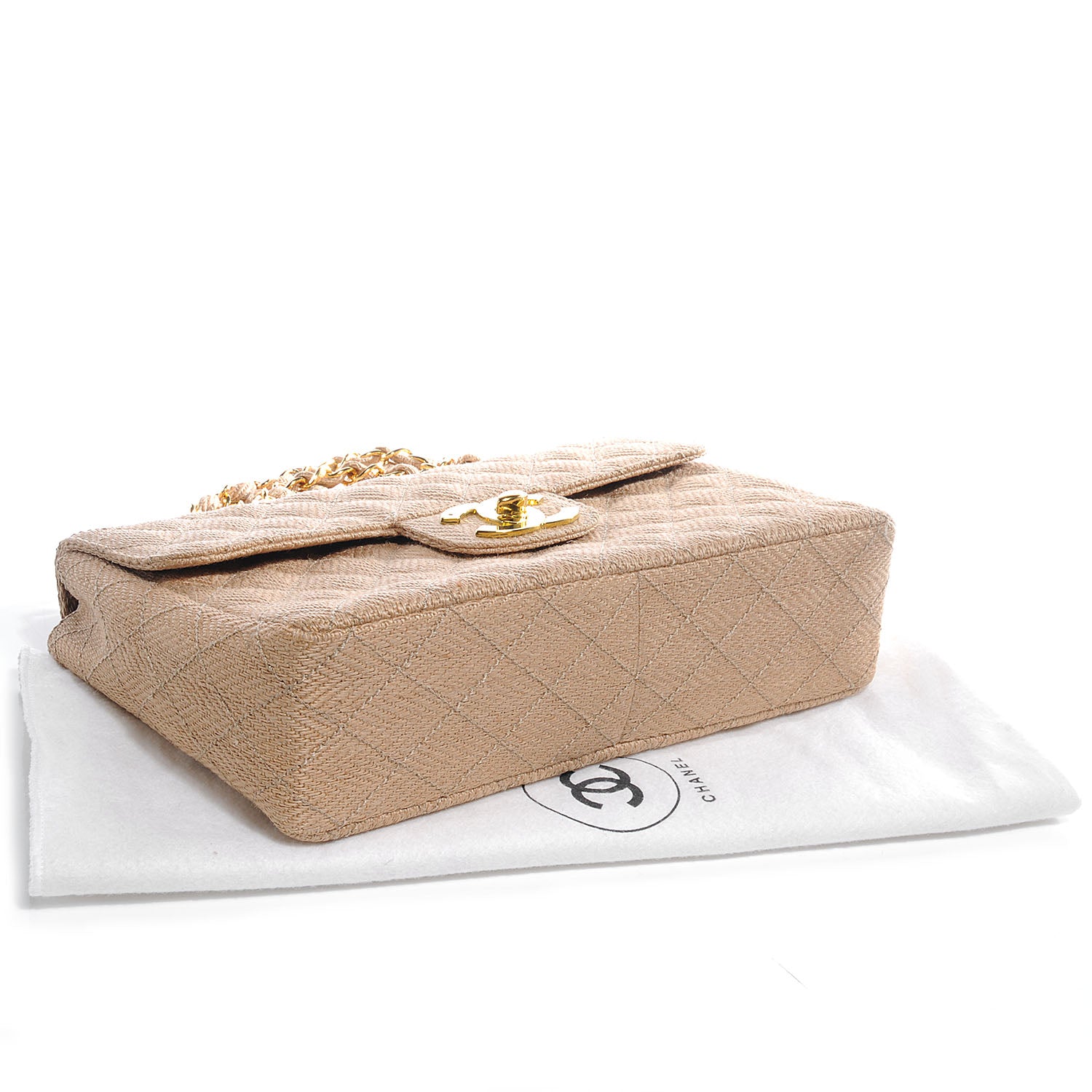 Chanel Woven Raffia Jumbo Flap Beige 4 of 9