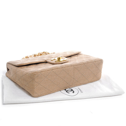 Chanel Woven Raffia Jumbo Flap Beige 4 of 9