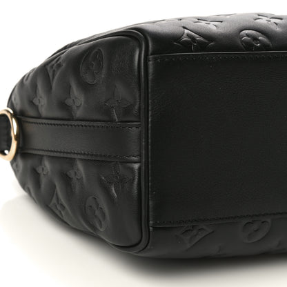 Louis Vuitton Lambskin Embossed Monogram Speedy 22 Bandouliere Black 8 of 17