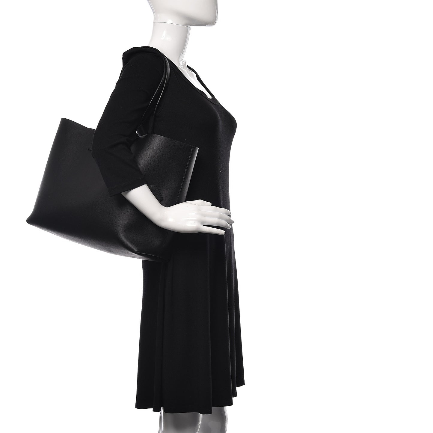 Calfskin Large Shopping Tote Black