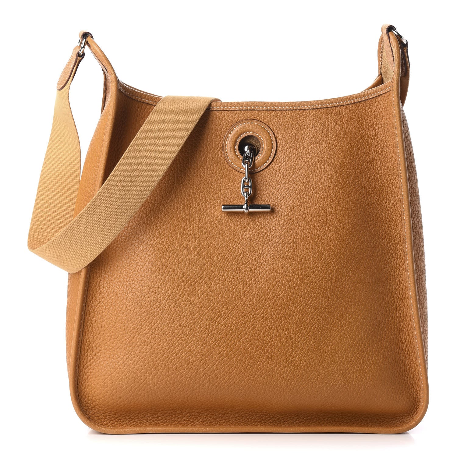 Hermes Taurillon Clemence Vespa GM Natural Sable 1 of 9