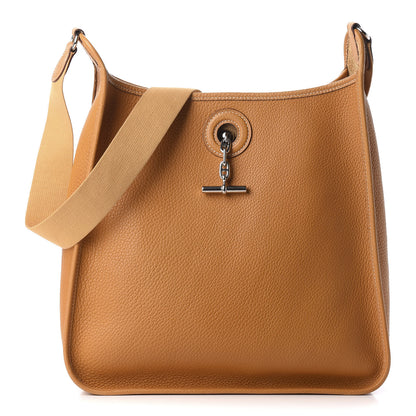 Hermes Taurillon Clemence Vespa GM Natural Sable 1 of 9