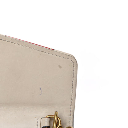 Gucci Calfskin Matelasse Trompe L'Oeil Print Mini GG Marmont Chain Wallet White 15 of 22