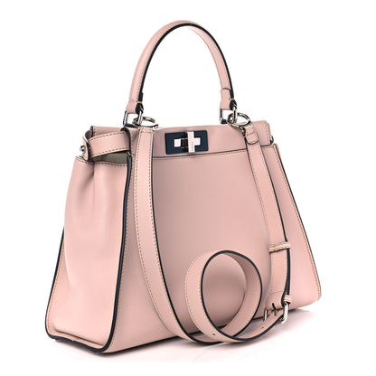 Fendi Vitello Seta Shiny Nappa Medium Peekaboo Iconic Satchel Soap Opale 4 of 14