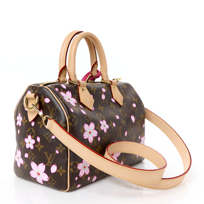 Louis Vuitton LV X TM Monogram Cherry Blossom Speedy Bandouliere 25 Sakura Brown 3 of 12