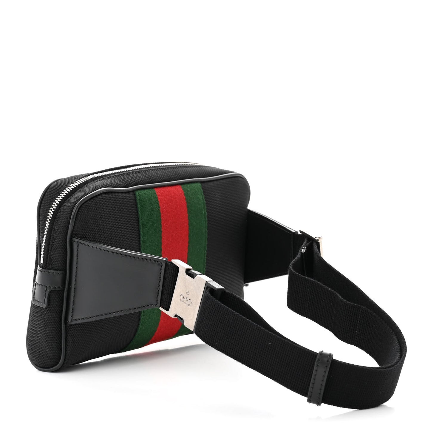 Canvas Web Slim Belt Bag Black