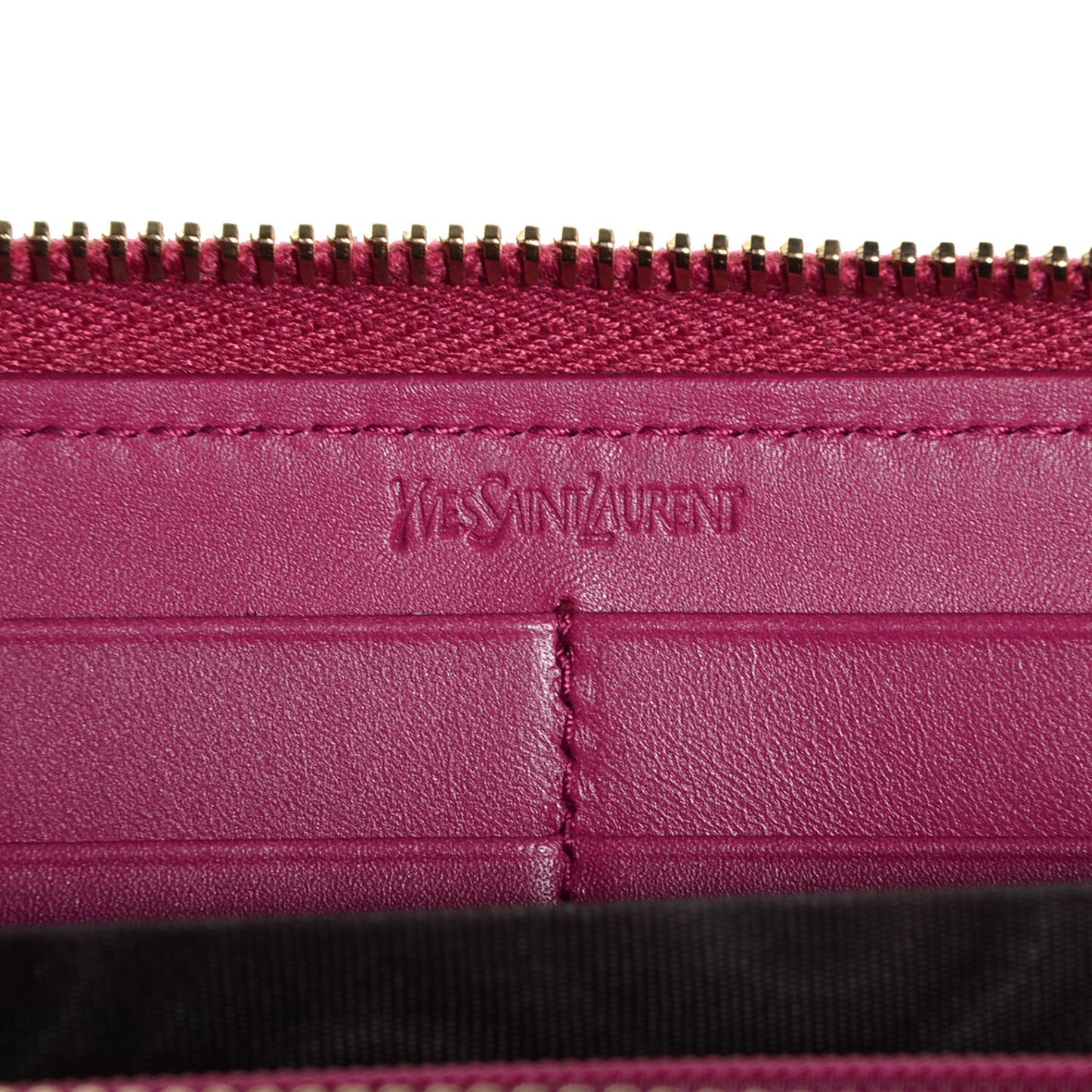 Textured Patent Belle De Jour Zip Around Wallet Fuchsia