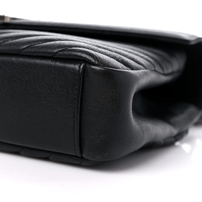 Saint Laurent Sheepskin Matelasse Chevron Monogram Medium College Bag Black 9 of 9