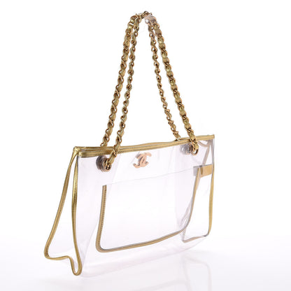 Chanel Vinyl Naked Tote Gold 3 of 9