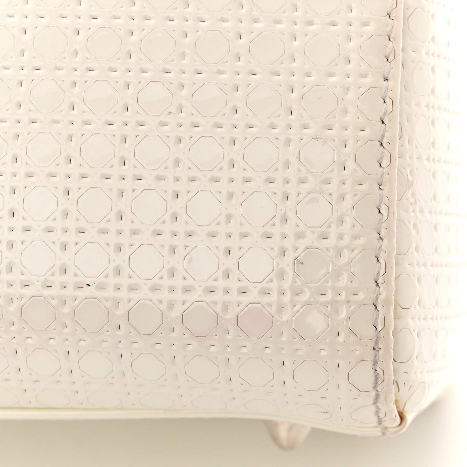 Christian Dior Patent Micro-Cannage Medium Lady Dior White 15 of 18