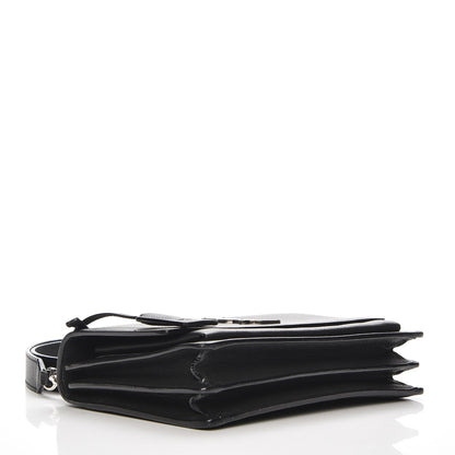 Saint Laurent Grained Calfskin Monogram Sunset Satchel Black 4 of 6