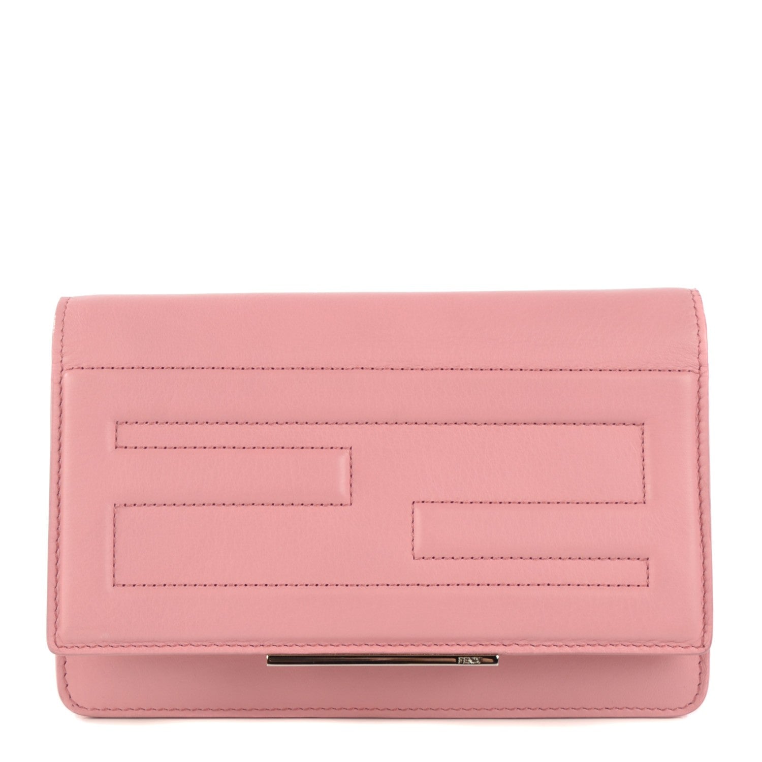 Fendi Vitello Flamingo Tube Wallet on Chain Pink 1 of 8