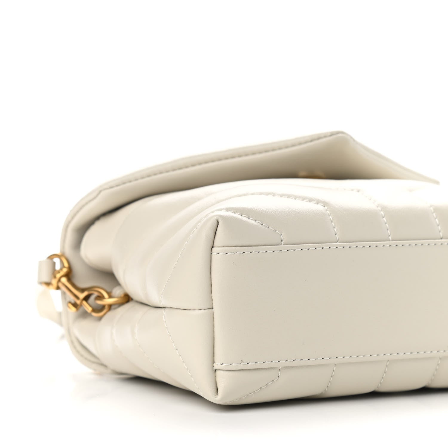 Saint Laurent Calfskin Y Quilted Monogram Toy Loulou Crossbody Bag Ivory 8 of 9