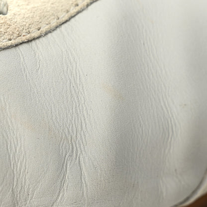 Chanel Calfskin Embossed Suede Sneakers 38.5 White Black 10 of 11