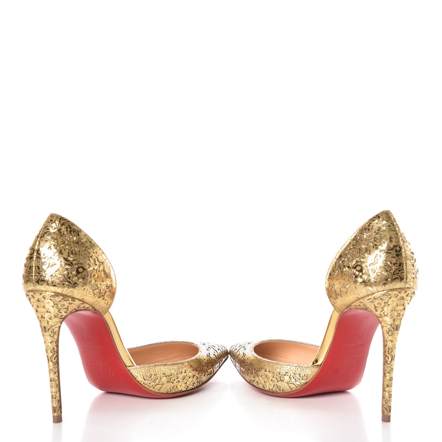 Patent Laser Cut Iriza 100 Pumps 36.5 Gold