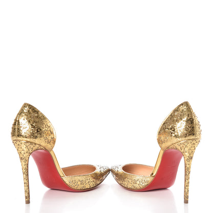 Christian Louboutin Patent Laser Cut Iriza 100 Pumps 36.5 Gold 5 of 10