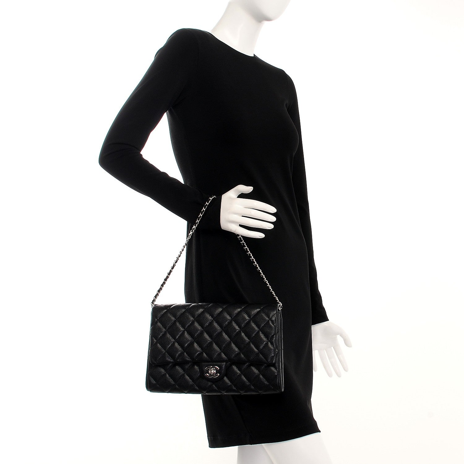 Chanel Caviar Quilted Clutch With Chain Flap Black 3 of 9