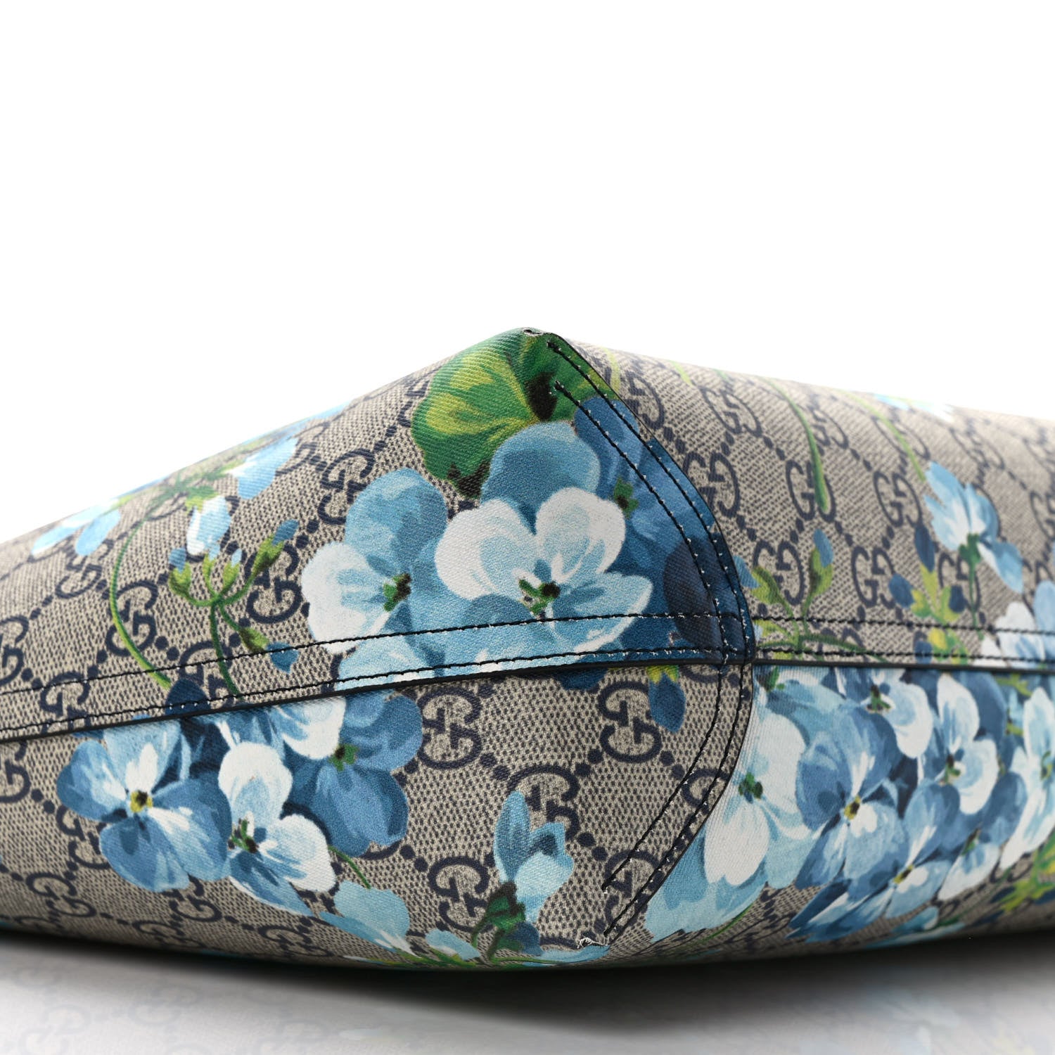 Gucci GG Supreme Monogram Blooms Small Reversible Tote Beige Blue Navy 11 of 17