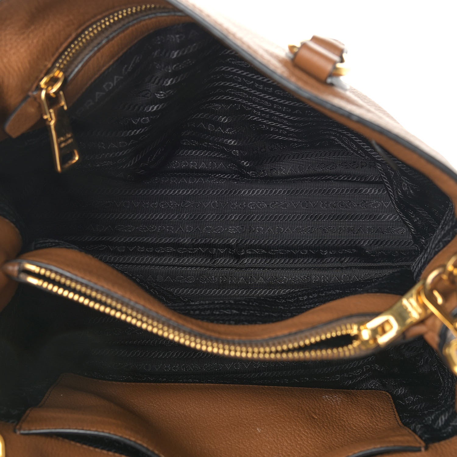 Prada Vitello Phenix Top Handle Bag Cannella 5 of 15