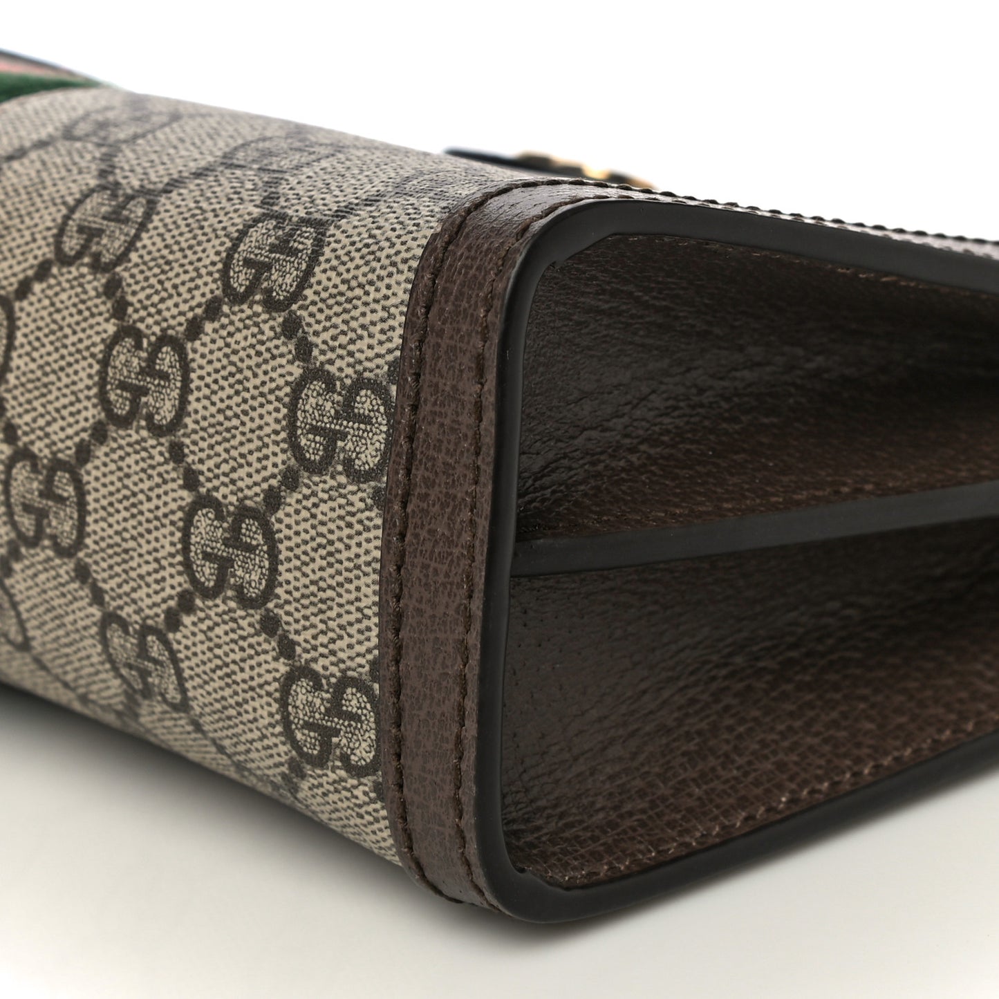 GG Supreme Monogram Web Small Ophidia Chain Shoulder Bag Brown
