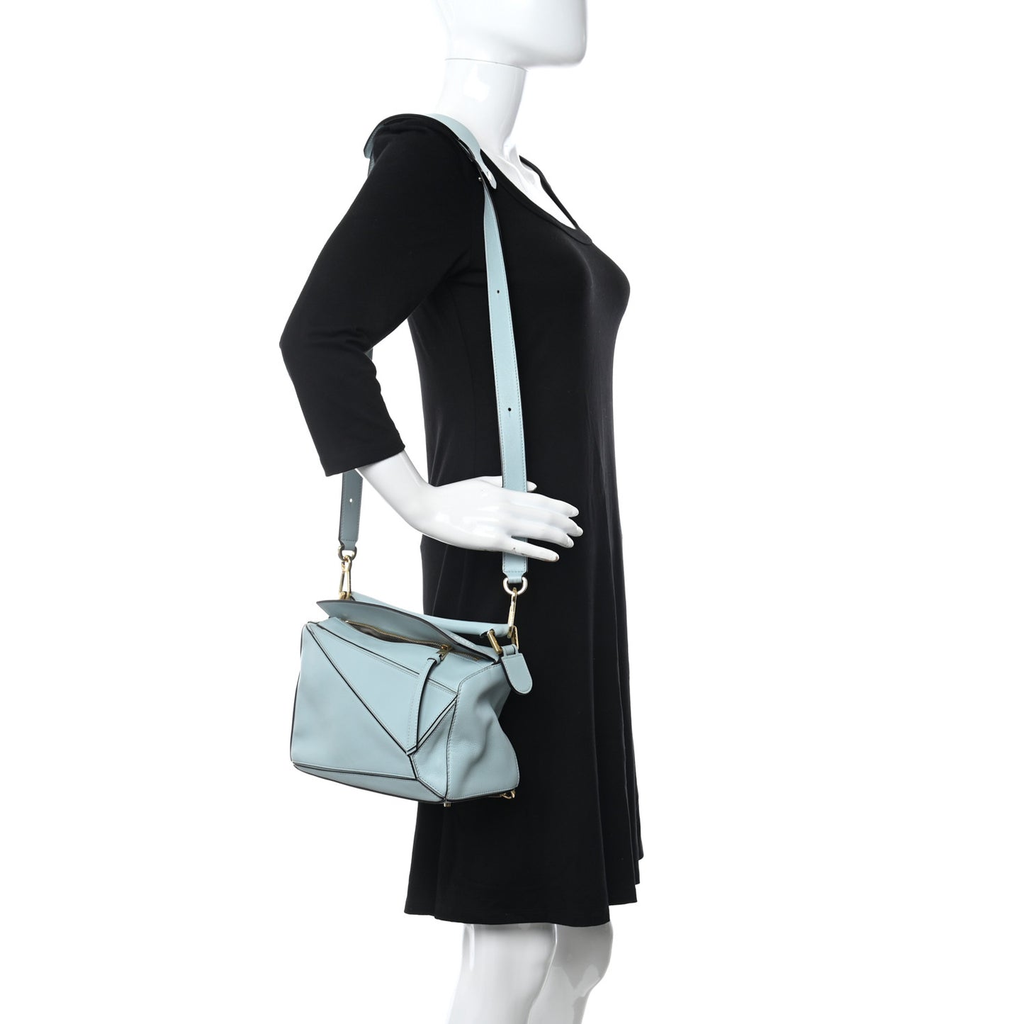 Calfskin Small Puzzle Bag Aqua