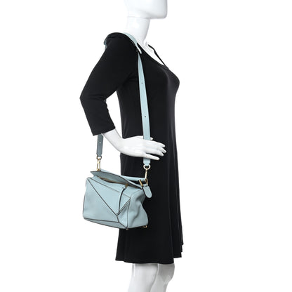 Loewe Calfskin Small Puzzle Bag Aqua 2 of 9