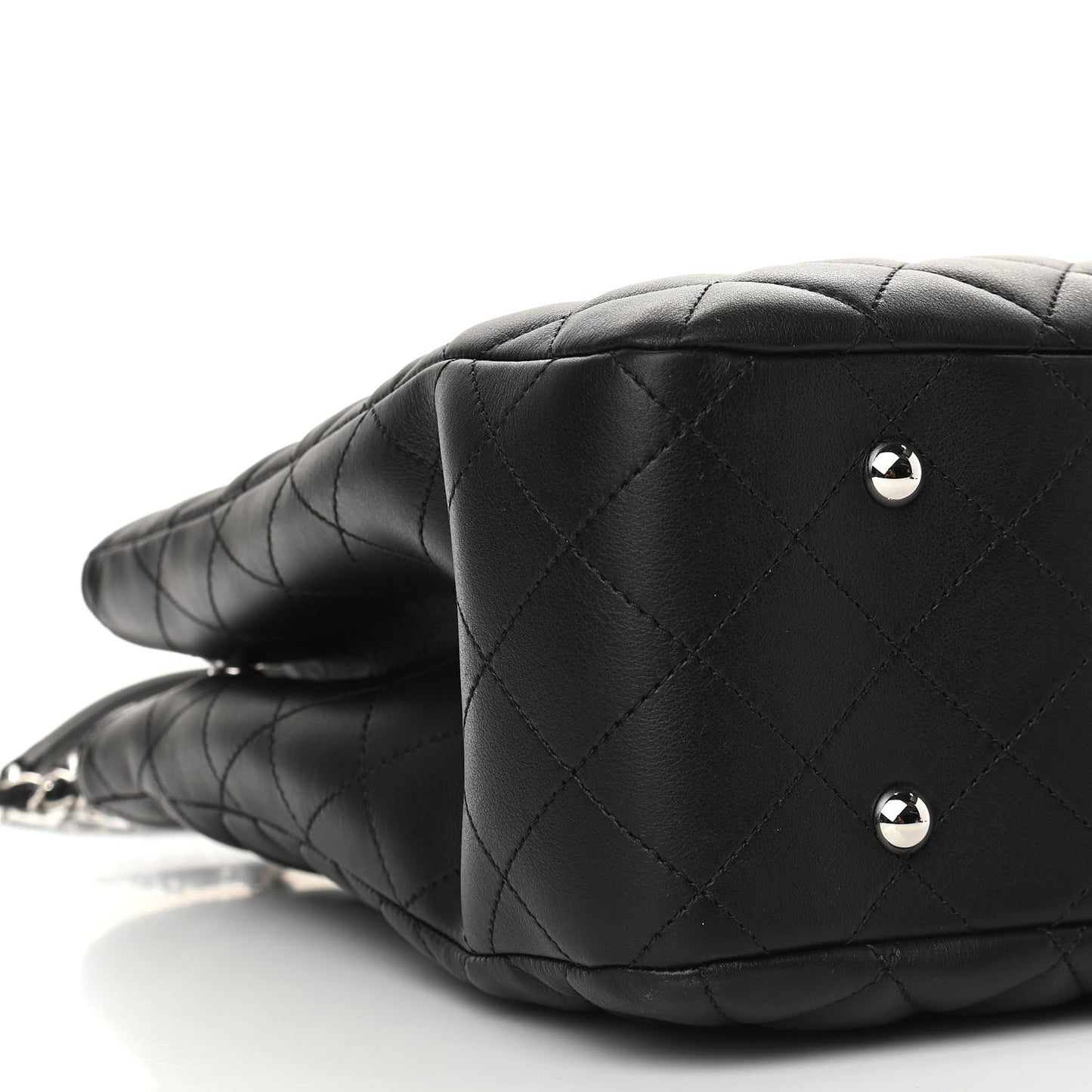 Caviar Quilted Large Turn Lock Shopping Tote Black