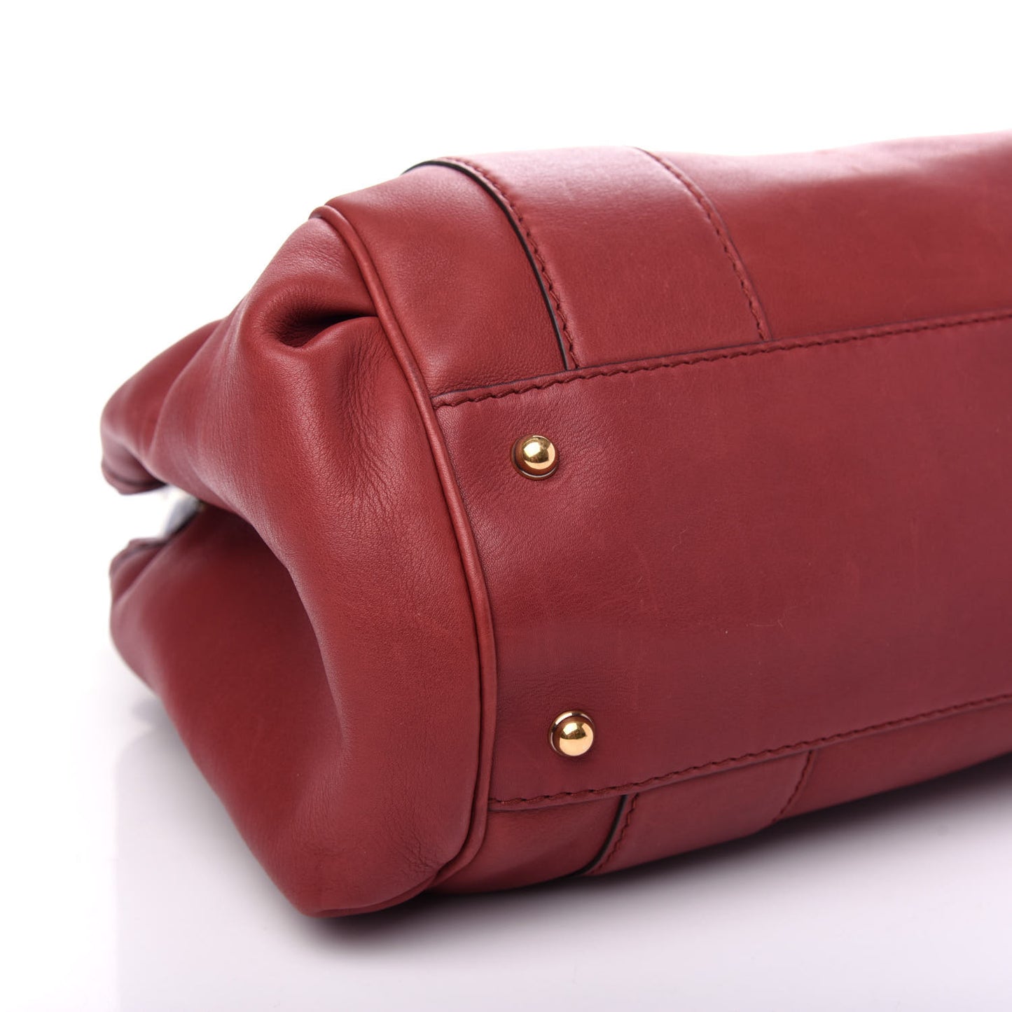 Calfskin Shoulder Bag Dark Red