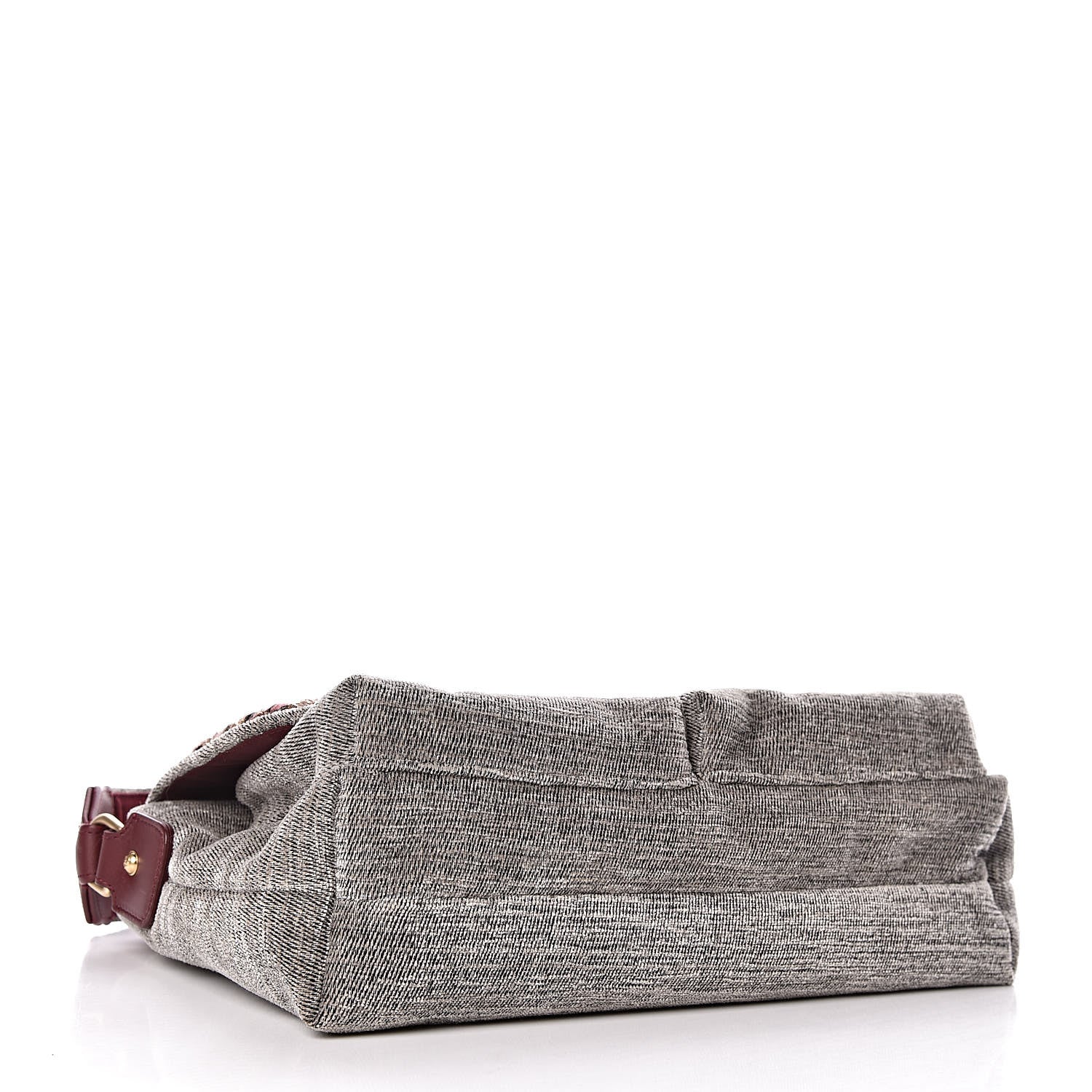 Chanel Wool Velvet Quilted Parisian Stroll Messenger Grey 4 of 12