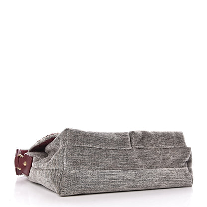 Chanel Wool Velvet Quilted Parisian Stroll Messenger Grey 4 of 12