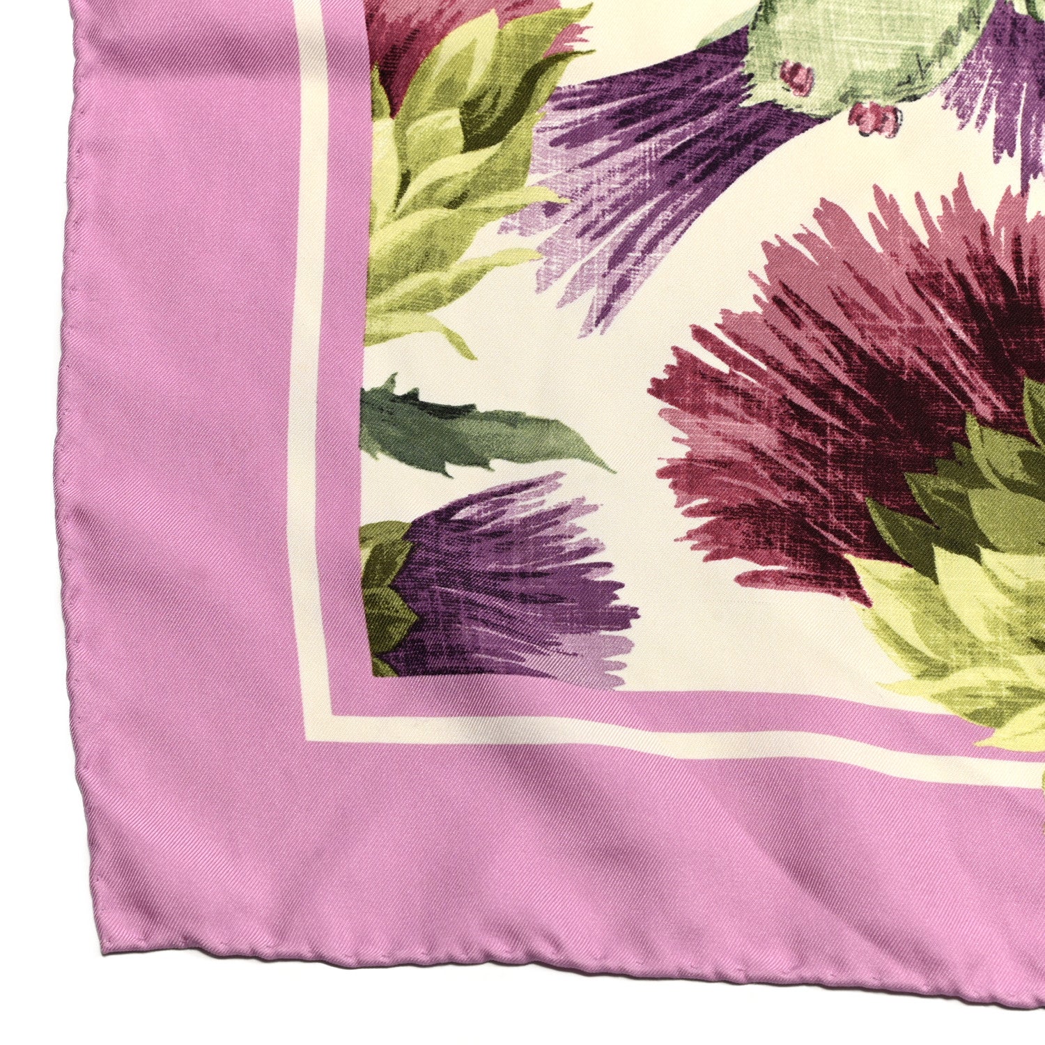 Gucci Silk Floral Square Scarf Purple 3 of 6
