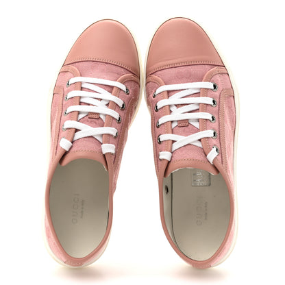 Gucci GG Monogram Calfskin Womens Low Top Sneakers 36.5 Pink Soft Pink 2 of 10