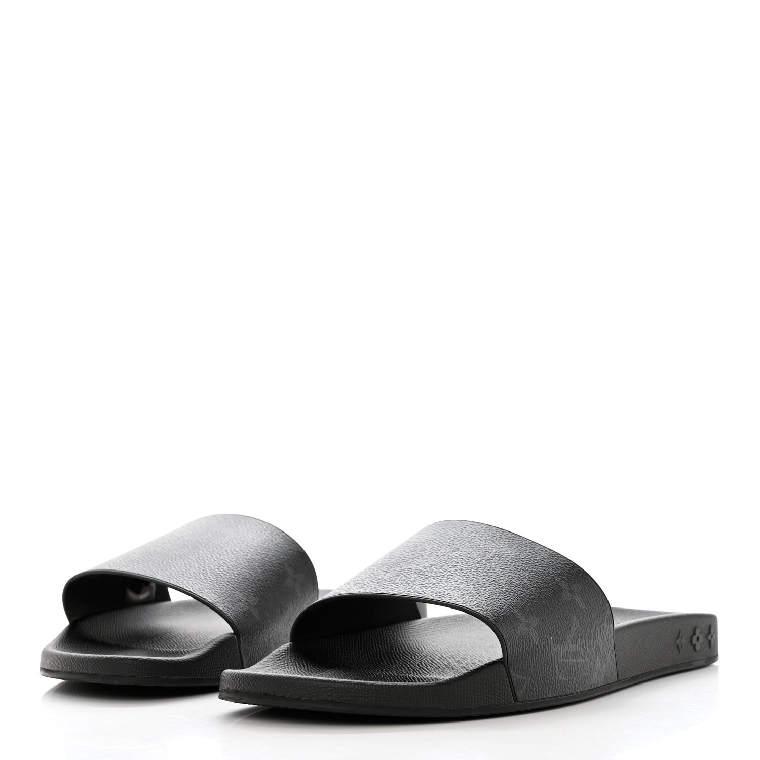 Louis Vuitton Rubber Monogram Eclipse Mens Waterfront Mules 10 Black 3 of 8