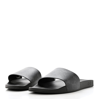 Louis Vuitton Rubber Monogram Eclipse Mens Waterfront Mules 10 Black 3 of 8