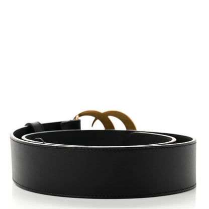 Gucci Moon Calfskin Pearl Double G 40mm Belt 75 30 Black Cream 2 of 5