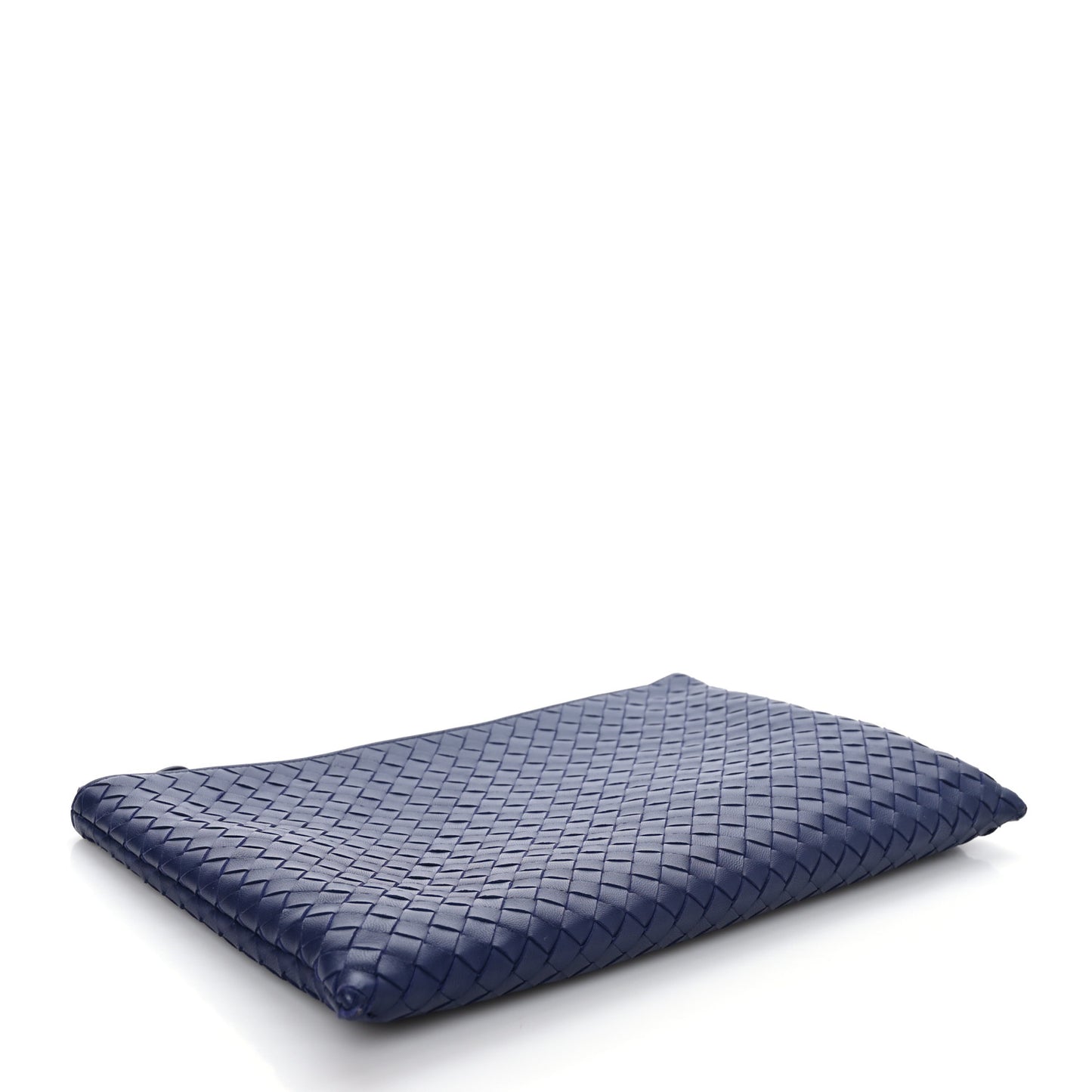Nappa Intrecciato Large Zip Pouch Atlantic