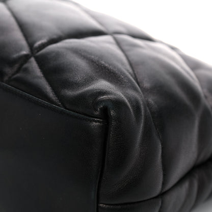 Saint Laurent Lambskin Quilted Medium Loulou Puffer Monogram Chain Satchel Black 10 of 10