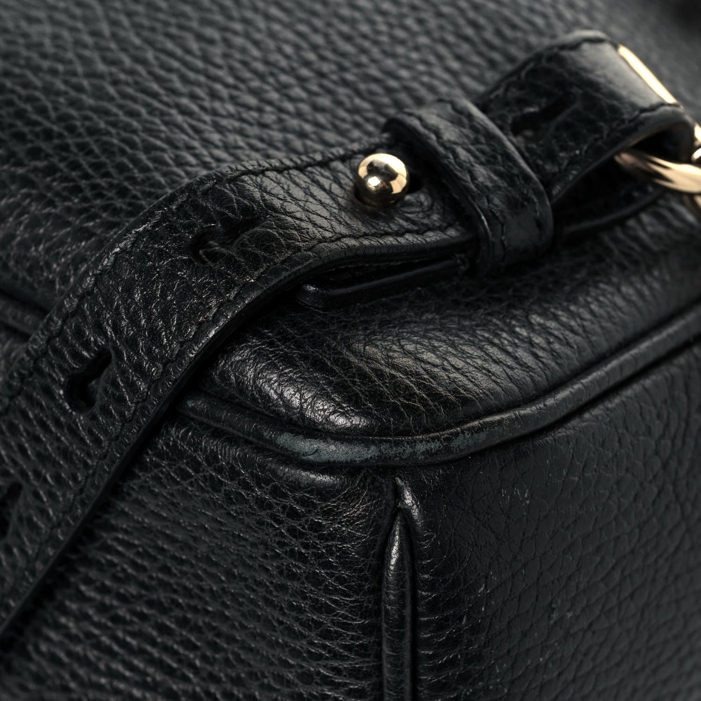 Pebbled Calfskin Soho Chain Backpack Black