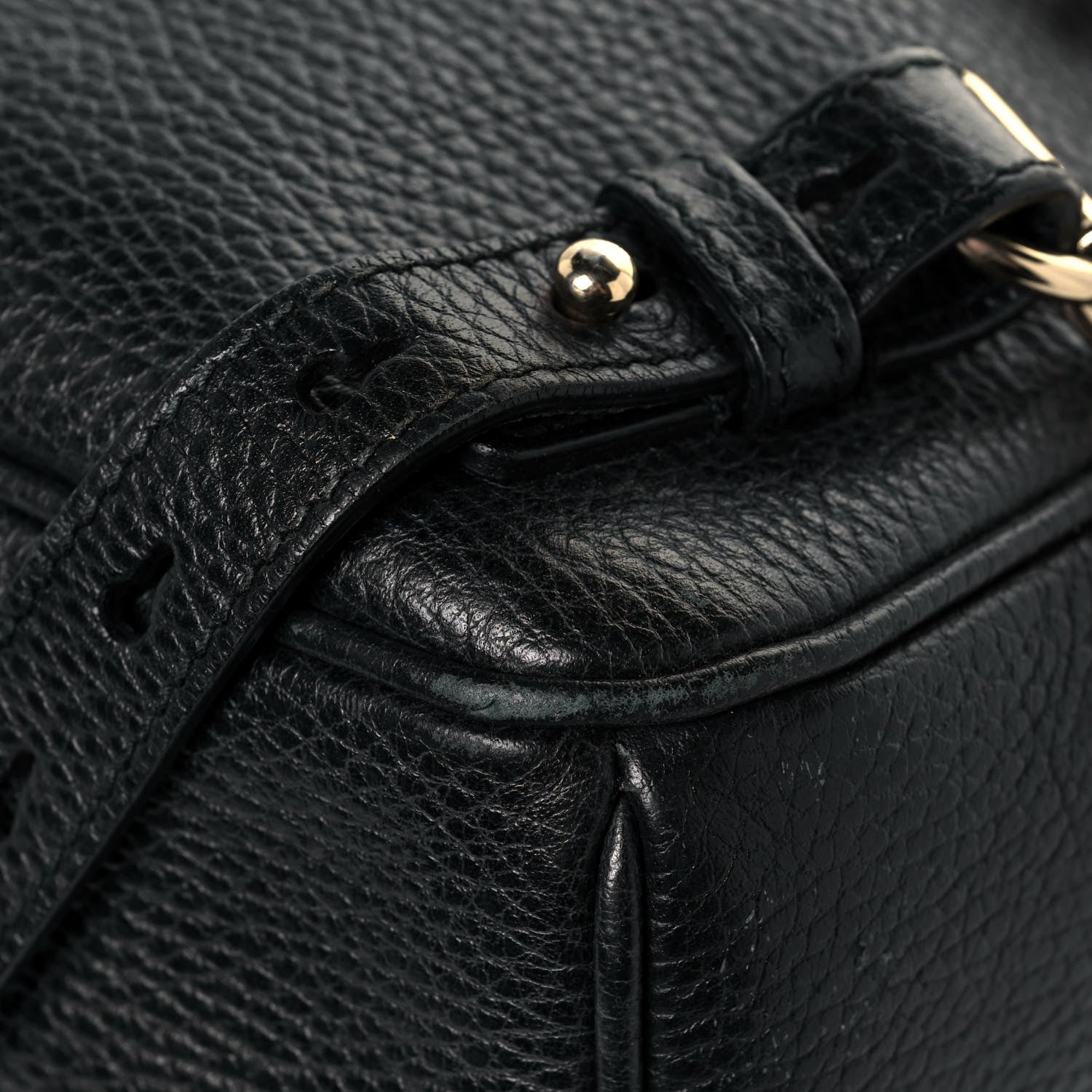 Gucci Pebbled Calfskin Soho Chain Backpack Black 12 of 24