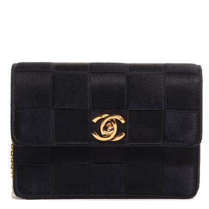 Chanel Satin Woven Mini Evening Flap Bag Black 1 of 9