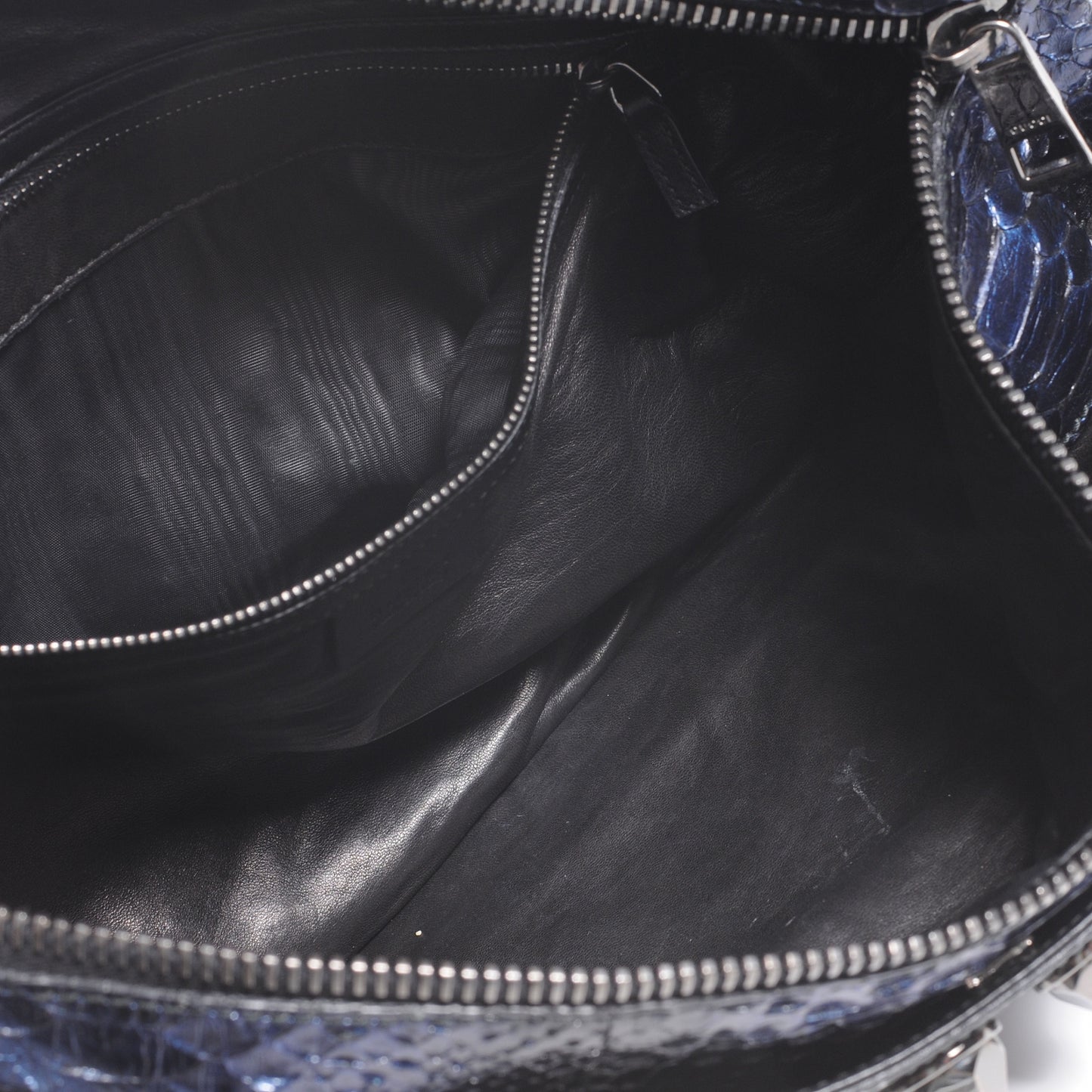 Python Metal Studs Clutch Metallic Blue
