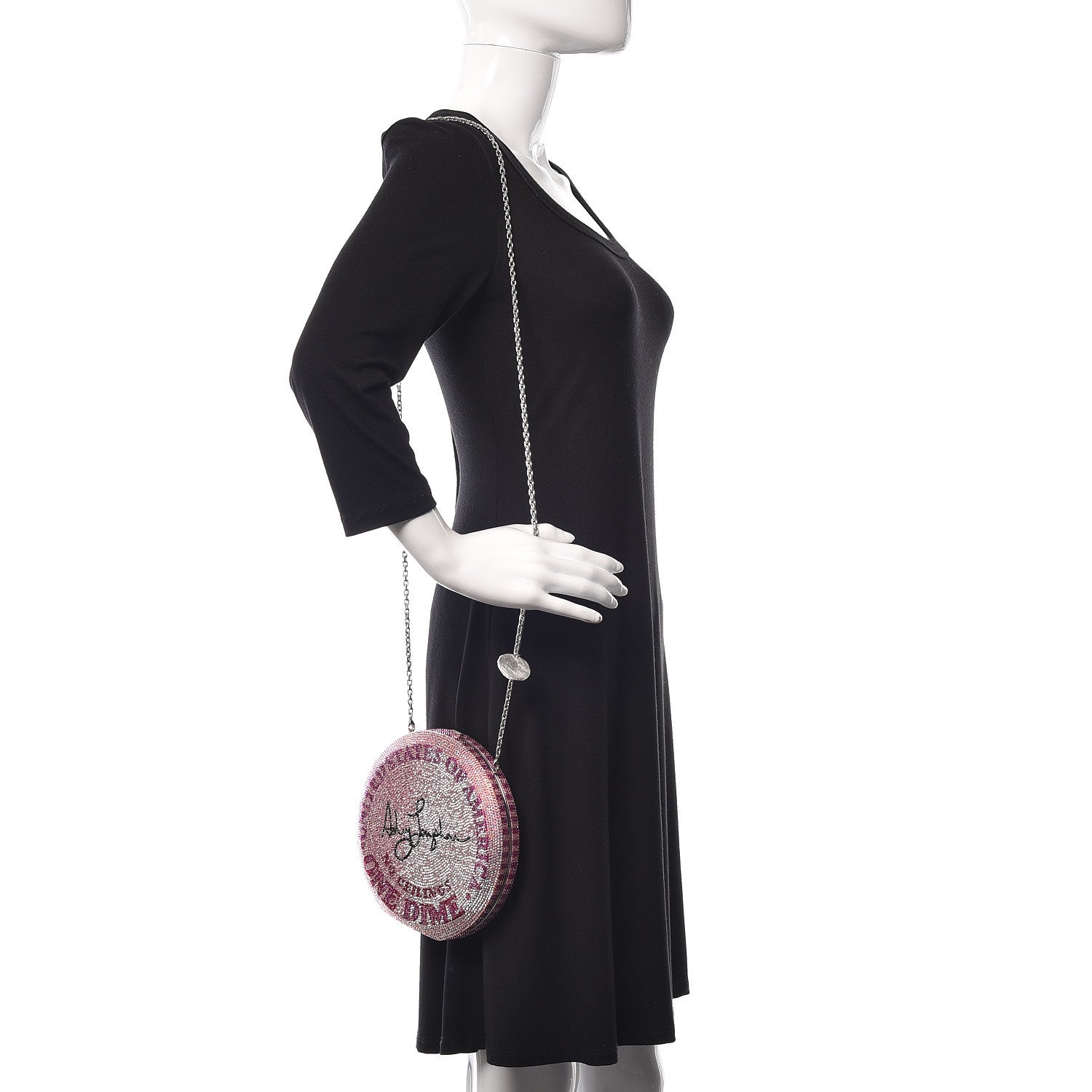 Judith Leiber Crystal No Ceilings Dime Disc Bag Pink 3 of 14