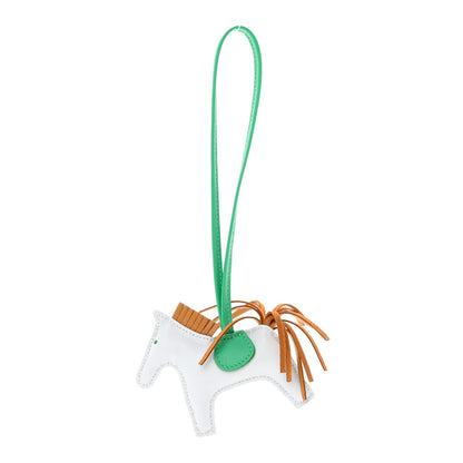 Hermes Milo Lambskin Grigri Rodeo Horse Bag Charm PM Bleu Brume Sesame Menthe 1 of 5