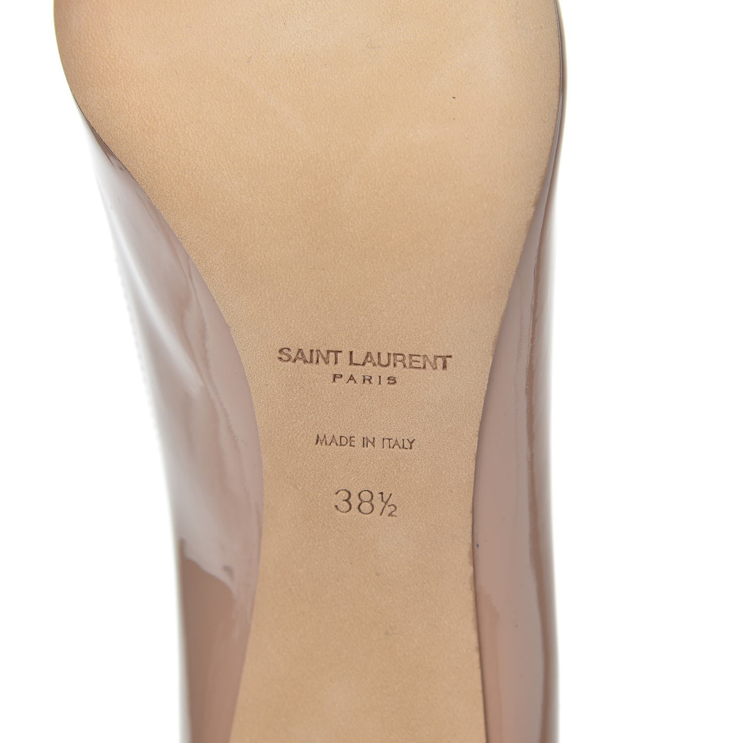 Saint Laurent Patent Calfskin Zoe 85 Pumps 38.5 Nude 6 of 10