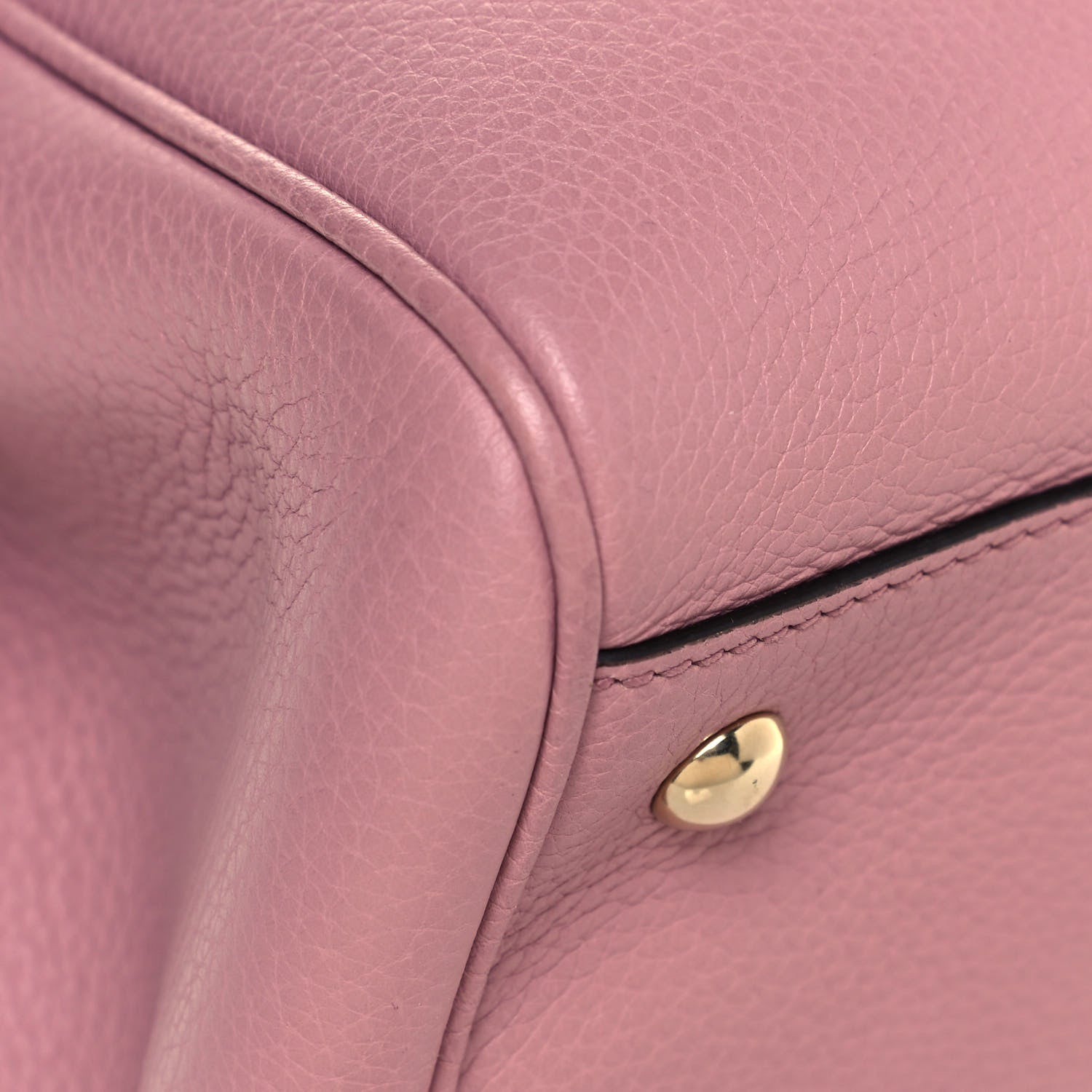 Gucci Pebbled Calfskin Medium Bamboo Shopper Tote Pink 8 of 13