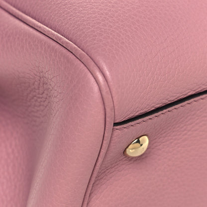 Gucci Pebbled Calfskin Medium Bamboo Shopper Tote Pink 8 of 13