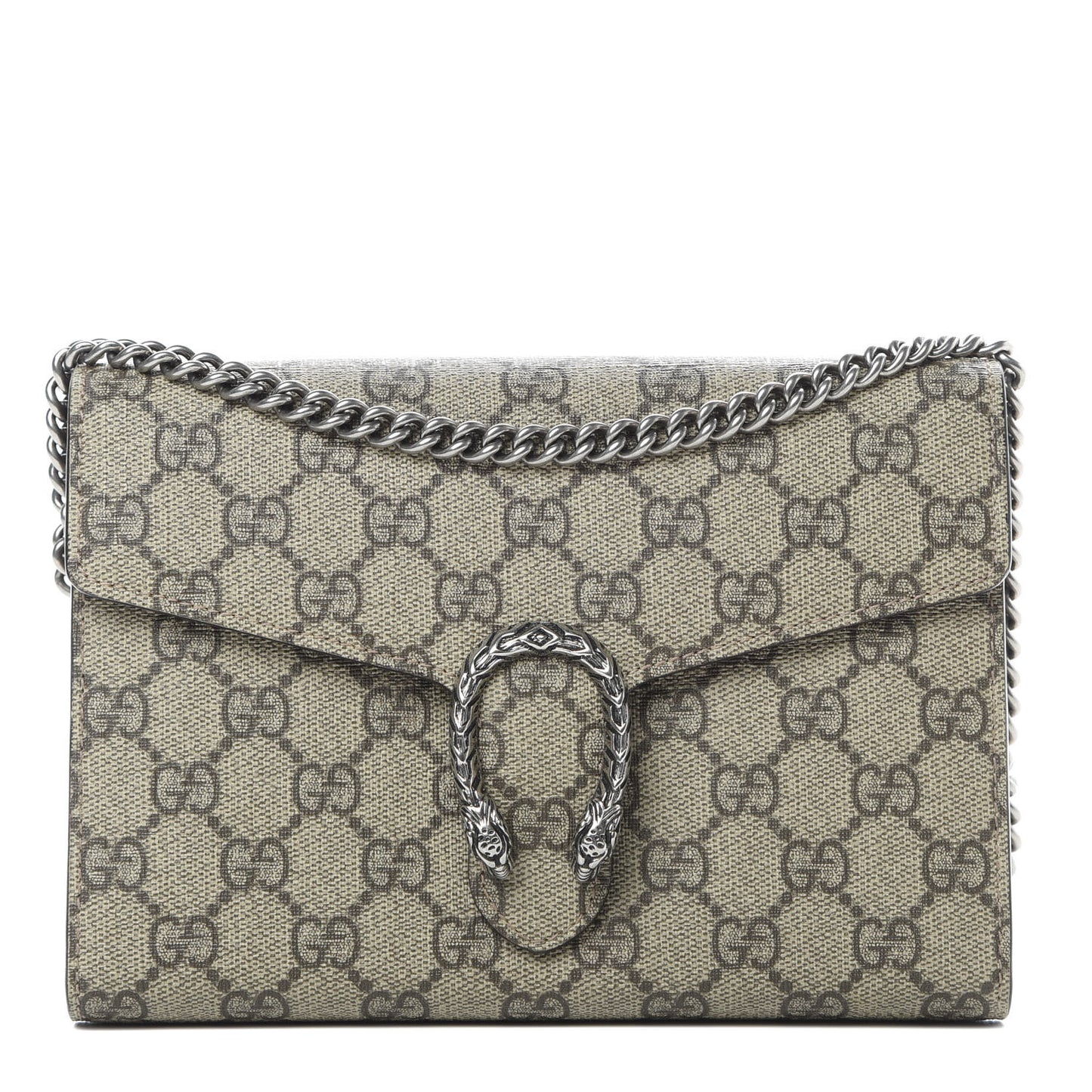 GG Supreme Monogram Mini Dionysus Chain Wallet Beige Taupe